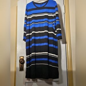 Black blue and white dress